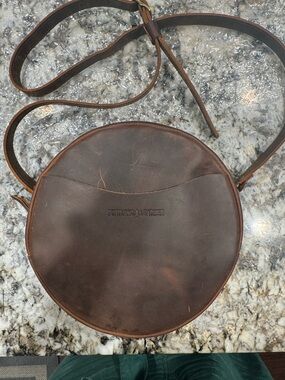 Portland Leather LargeLeather Round Crossbody Bag - Canyon